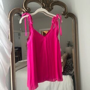 Fabrik hot pink tie strap tank